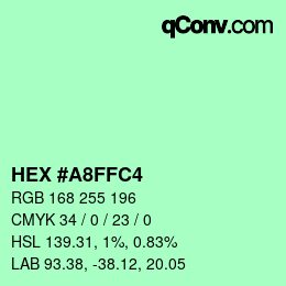 カラーコード: HEX #A8FFC4 | qconv.com
