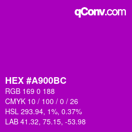 Color code: HEX #A900BC | qconv.com