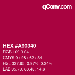 Color code: HEX #A90340 | qconv.com