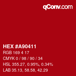 Color code: HEX #A90411 | qconv.com