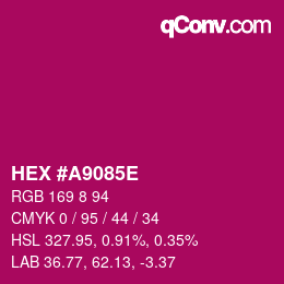 Color code: HEX #A9085E | qconv.com