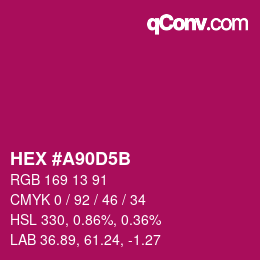 Color code: HEX #A90D5B | qconv.com