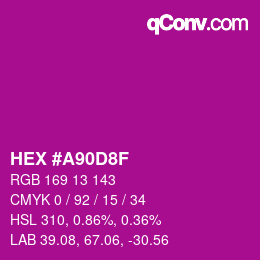 Color code: HEX #A90D8F | qconv.com