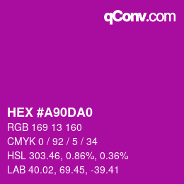 Color code: HEX #A90DA0 | qconv.com