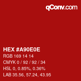 Código de color: HEX #A90E0E | qconv.com