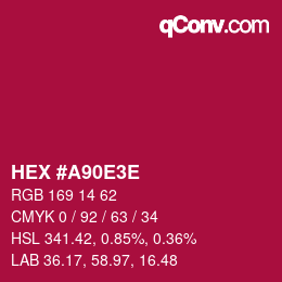 Color code: HEX #A90E3E | qconv.com