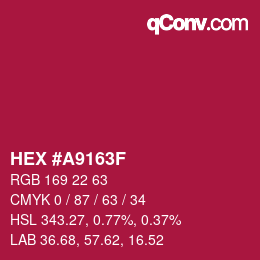 Color code: HEX #A9163F | qconv.com