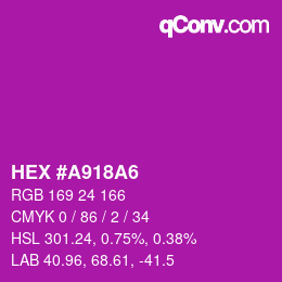 Color code: HEX #A918A6 | qconv.com