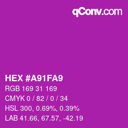 Color code: HEX #A91FA9 | qconv.com