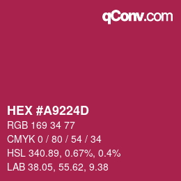 Color code: HEX #A9224D | qconv.com