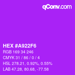 颜色代码: HEX #A922F6 | qconv.com