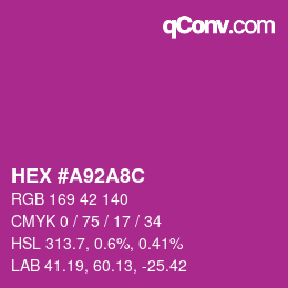Color code: HEX #A92A8C | qconv.com
