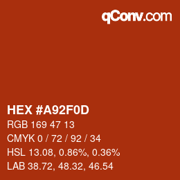 Color code: HEX #A92F0D | qconv.com