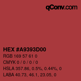 Código de color: HEX #A9393D00 | qconv.com