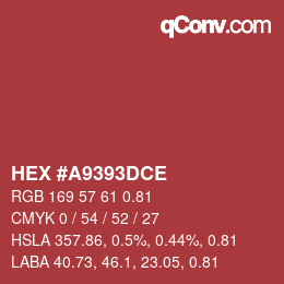 Farbcode: HEX #A9393DCE | qconv.com