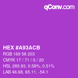 Color code: HEX #A93ACB | qconv.com