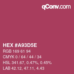 Color code: HEX #A93D5E | qconv.com