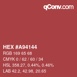 Color code: HEX #A94144 | qconv.com