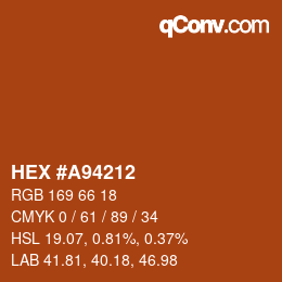 Color code: HEX #A94212 | qconv.com