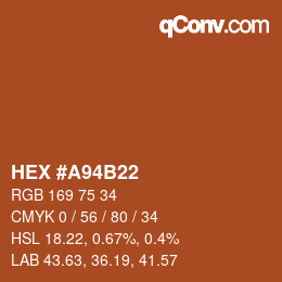 Color code: HEX #A94B22 | qconv.com