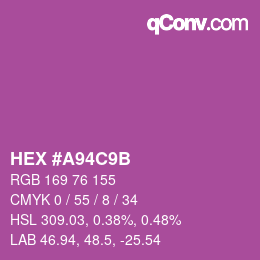 カラーコード: HEX #A94C9B | qconv.com