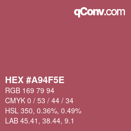 Color code: HEX #A94F5E | qconv.com