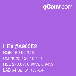 カラーコード: HEX #A963E2 | qconv.com