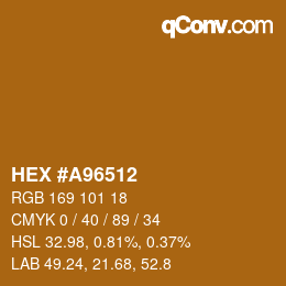 Farbcode: HEX #A96512 | qconv.com