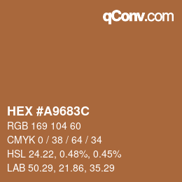 Color code: HEX #A9683C | qconv.com