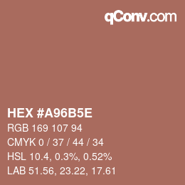 Farbcode: HEX #A96B5E | qconv.com