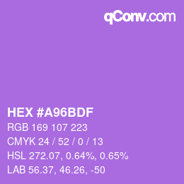 Color code: HEX #A96BDF | qconv.com