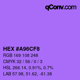 Color code: HEX #A96CF8 | qconv.com