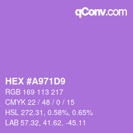 Color code: HEX #A971D9 | qconv.com