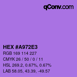 Color code: HEX #A972E3 | qconv.com