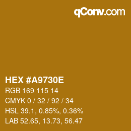 Color code: HEX #A9730E | qconv.com