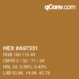 Color code: HEX #A97331 | qconv.com