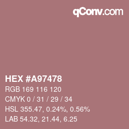 颜色代码: HEX #A97478 | qconv.com