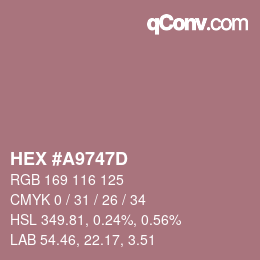 Color code: HEX #A9747D | qconv.com