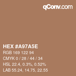 Color code: HEX #A97A5E | qconv.com