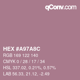 Código de color: HEX #A97A8C | qconv.com