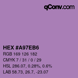 カラーコード: HEX #A97EB6 | qconv.com