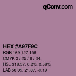 Color code: HEX #A97F9C | qconv.com