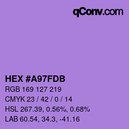 Color code: HEX #A97FDB | qconv.com