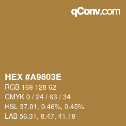 Color code: HEX #A9803E | qconv.com