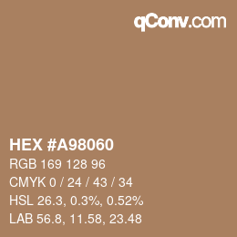 Color code: HEX #A98060 | qconv.com