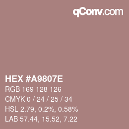 Color code: HEX #A9807E | qconv.com