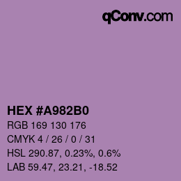 颜色代码: HEX #A982B0 | qconv.com