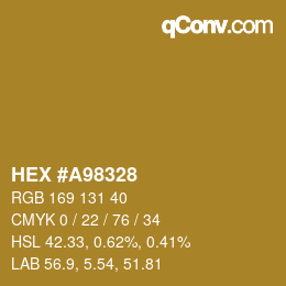 カラーコード: HEX #A98328 | qconv.com
