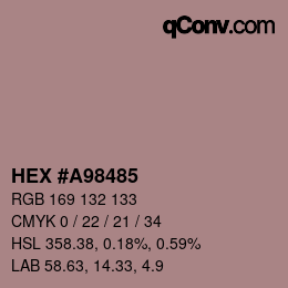 Color code: HEX #A98485 | qconv.com