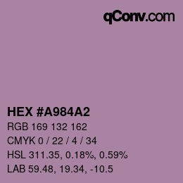 颜色代码: HEX #A984A2 | qconv.com
